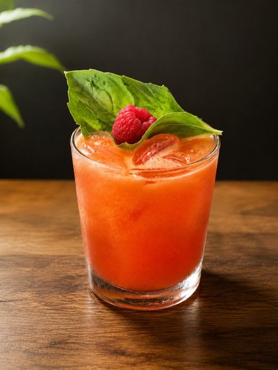 Raspberry Basil Gimlet